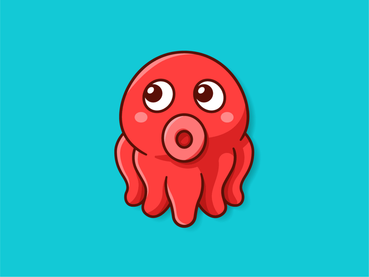 Cute octopus mascot clipart logo