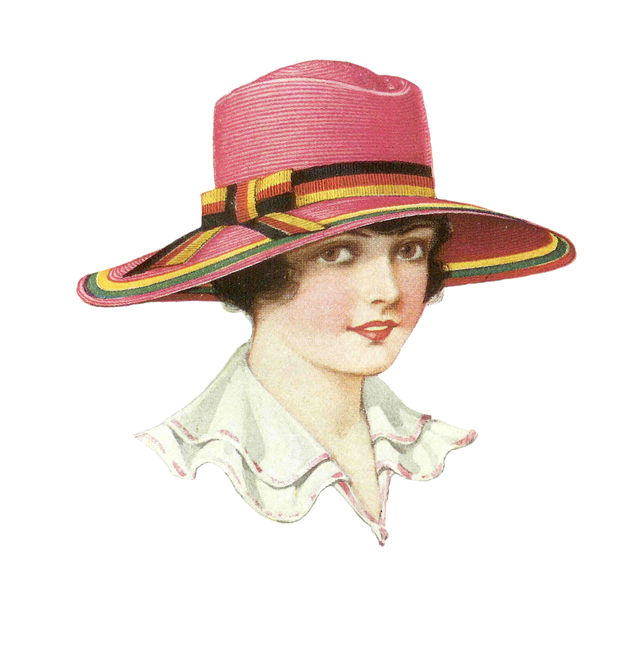 Fashion clipart women antique hat free