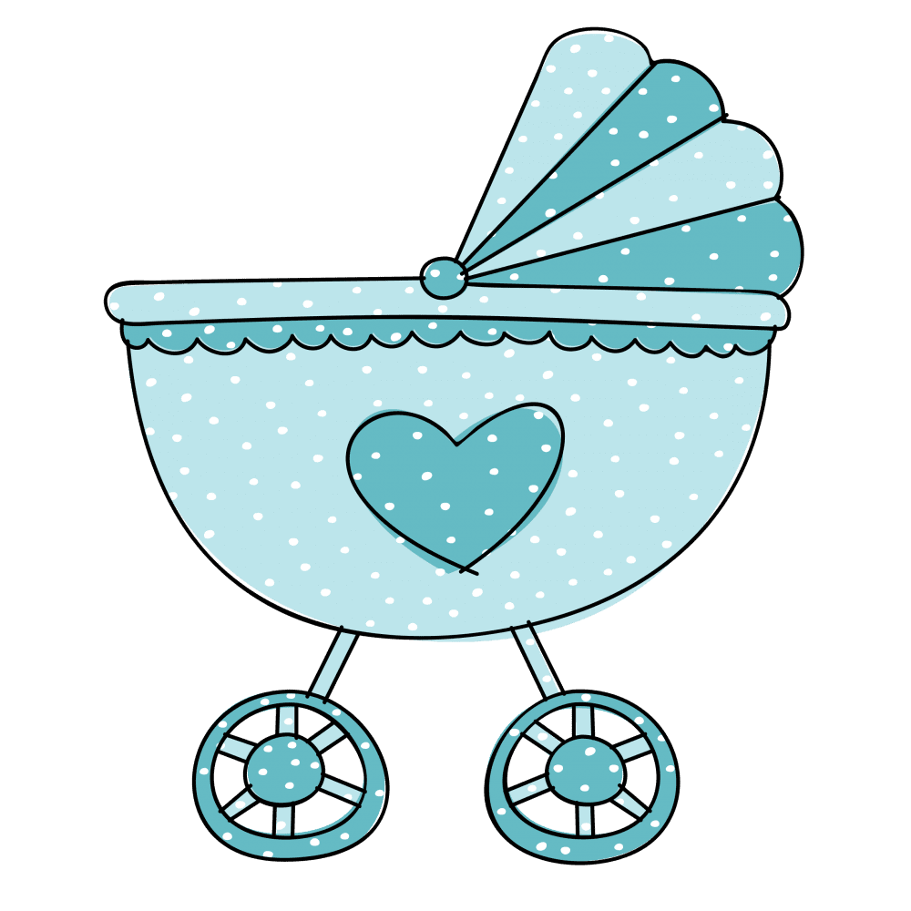 Bed and absolutely the cutest baby shower clipart vector