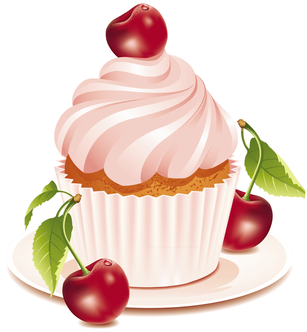 Cherry cake clipart vector