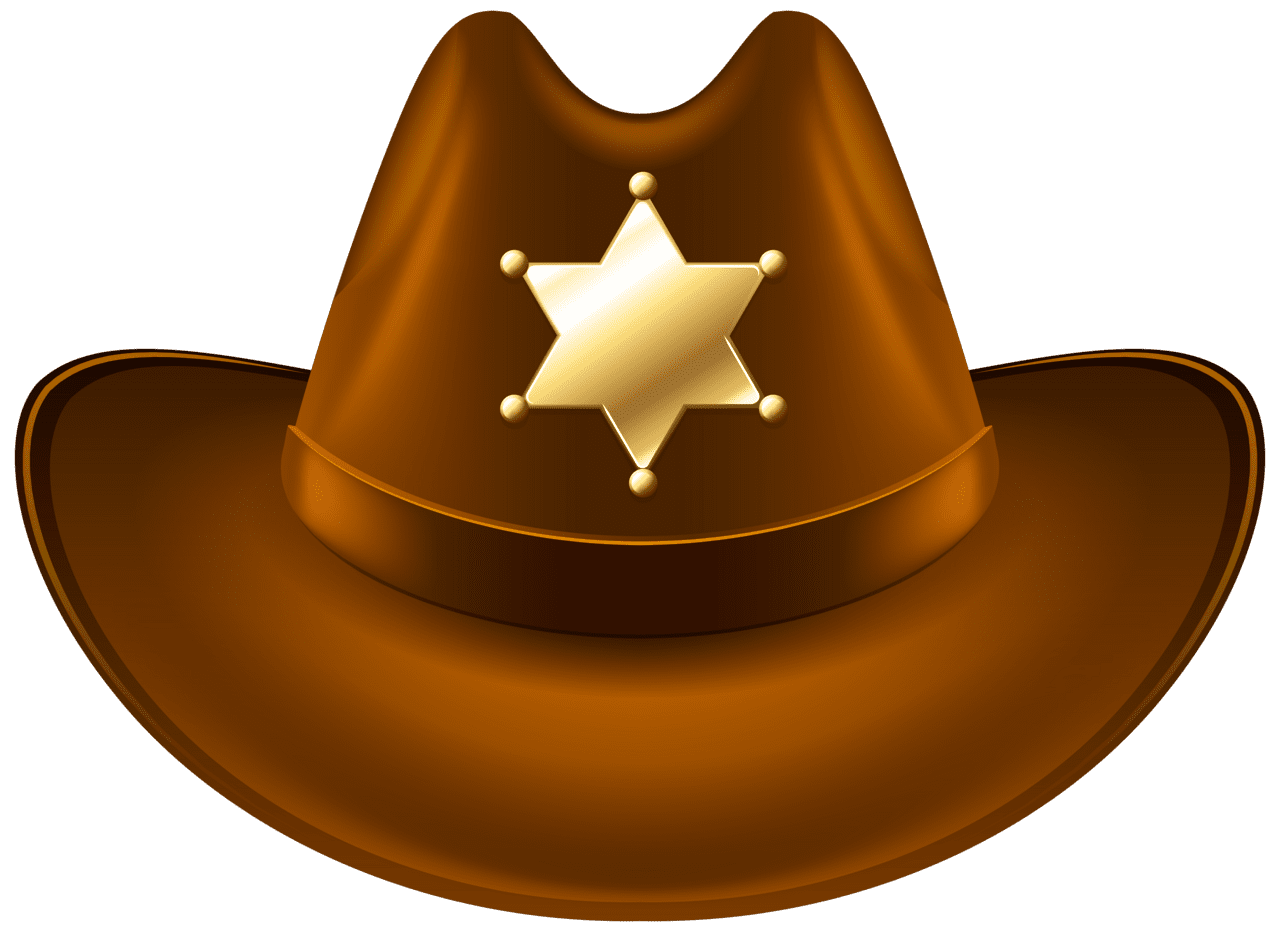 Cowboy hat with sheriff badge clipart image