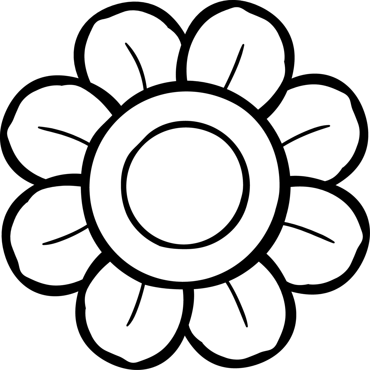 Flower black and white kids coloring pages drawing clipart free