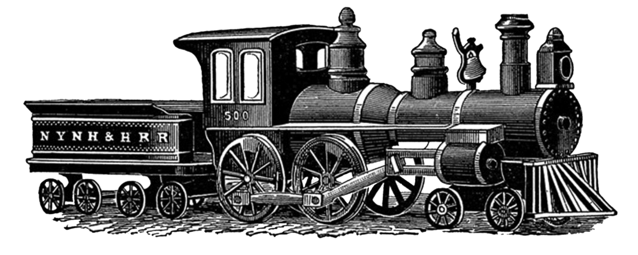 Digital stamp vintage train clipart image