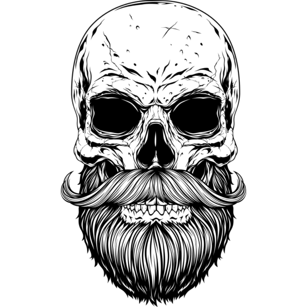 Bearded skull sticker clipart image