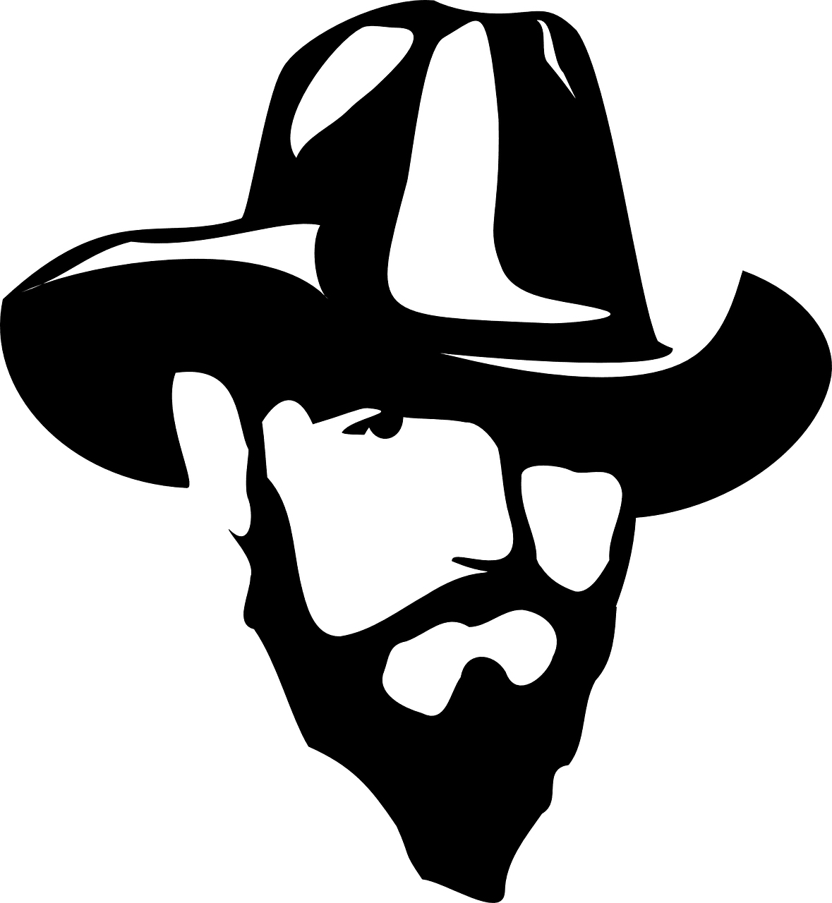 Cowboy hat man bearded vector graphic clipart