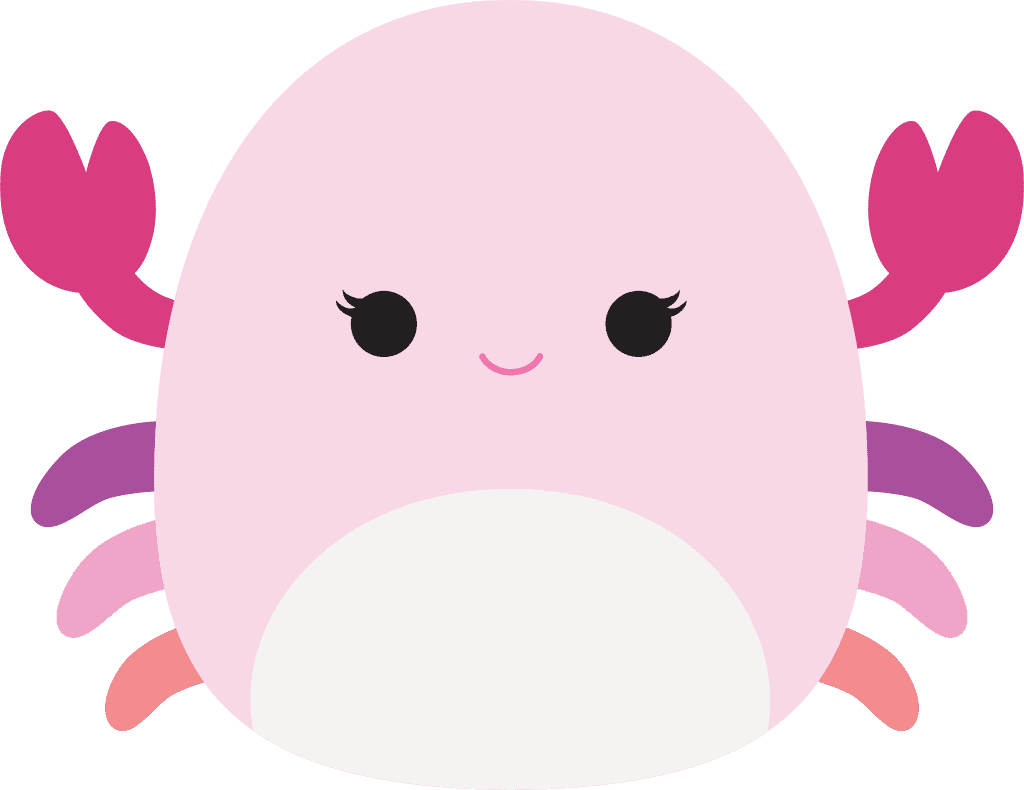 Crab squishmallows clipart transparent