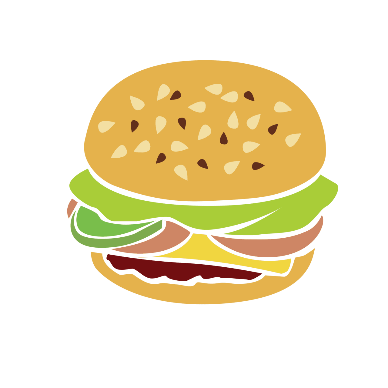 Burger pin page clipart free