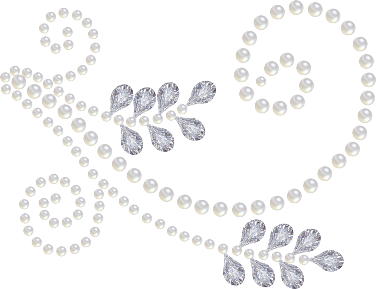 Pearls and diamond clipart logo