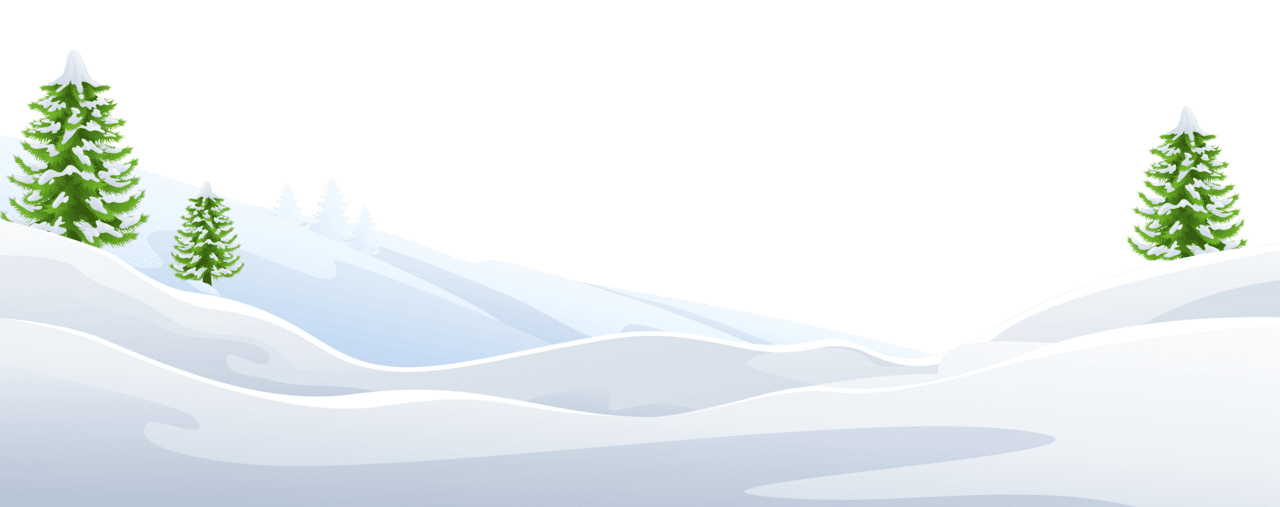 Winter snowy ground with trees clipart image