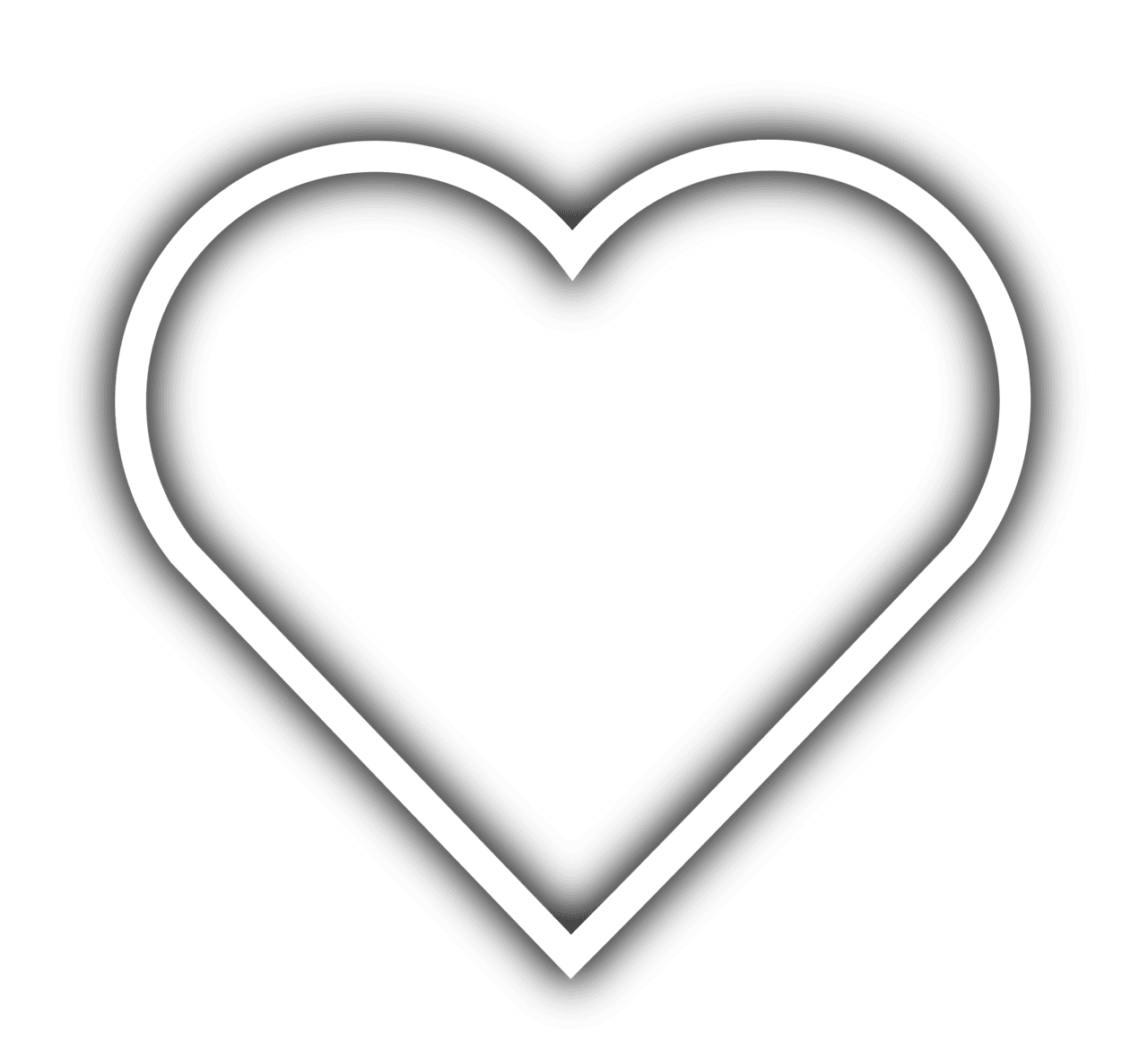 Heart black and white simple clipart image