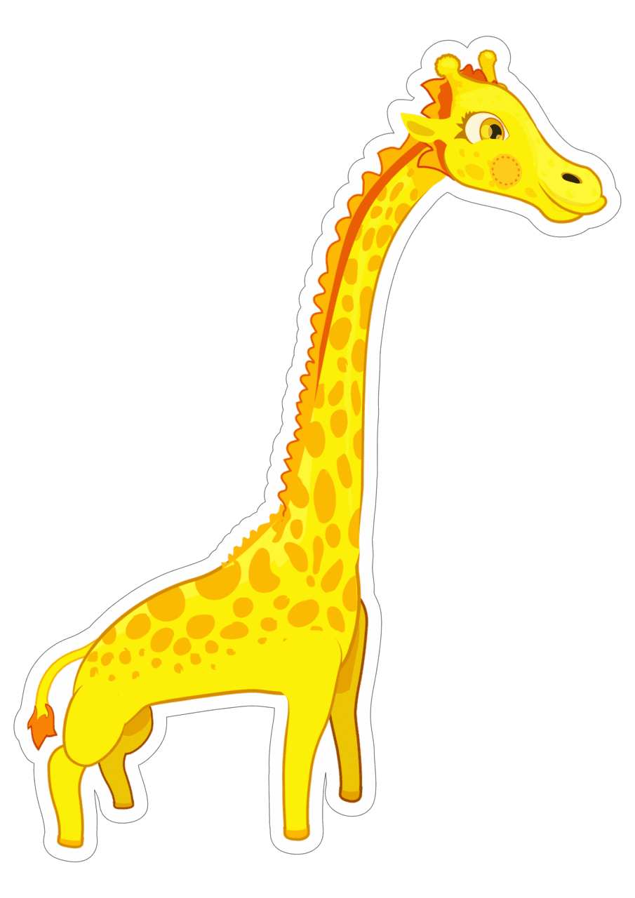 Giraffe mundo bita personagens desenho infantil imagem contorno decora desenhos infantis de clipart