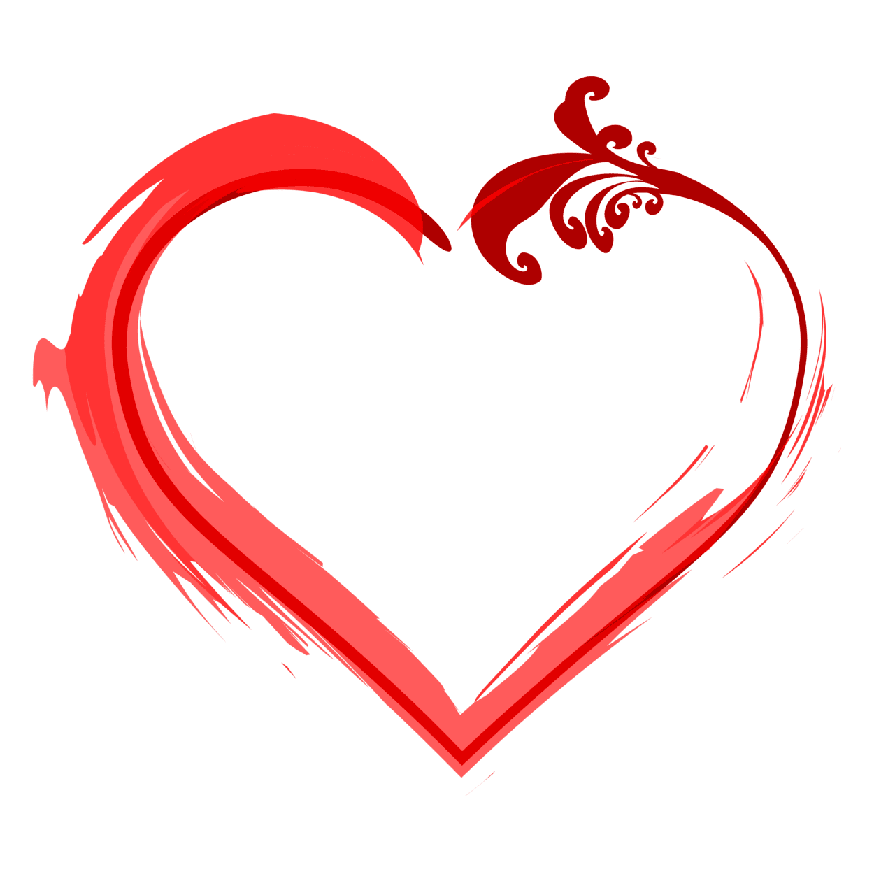 Heart black and white clipart picture