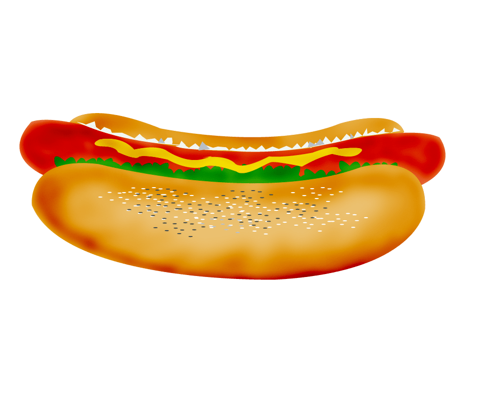 Hot dog footlong drawing clipart picture