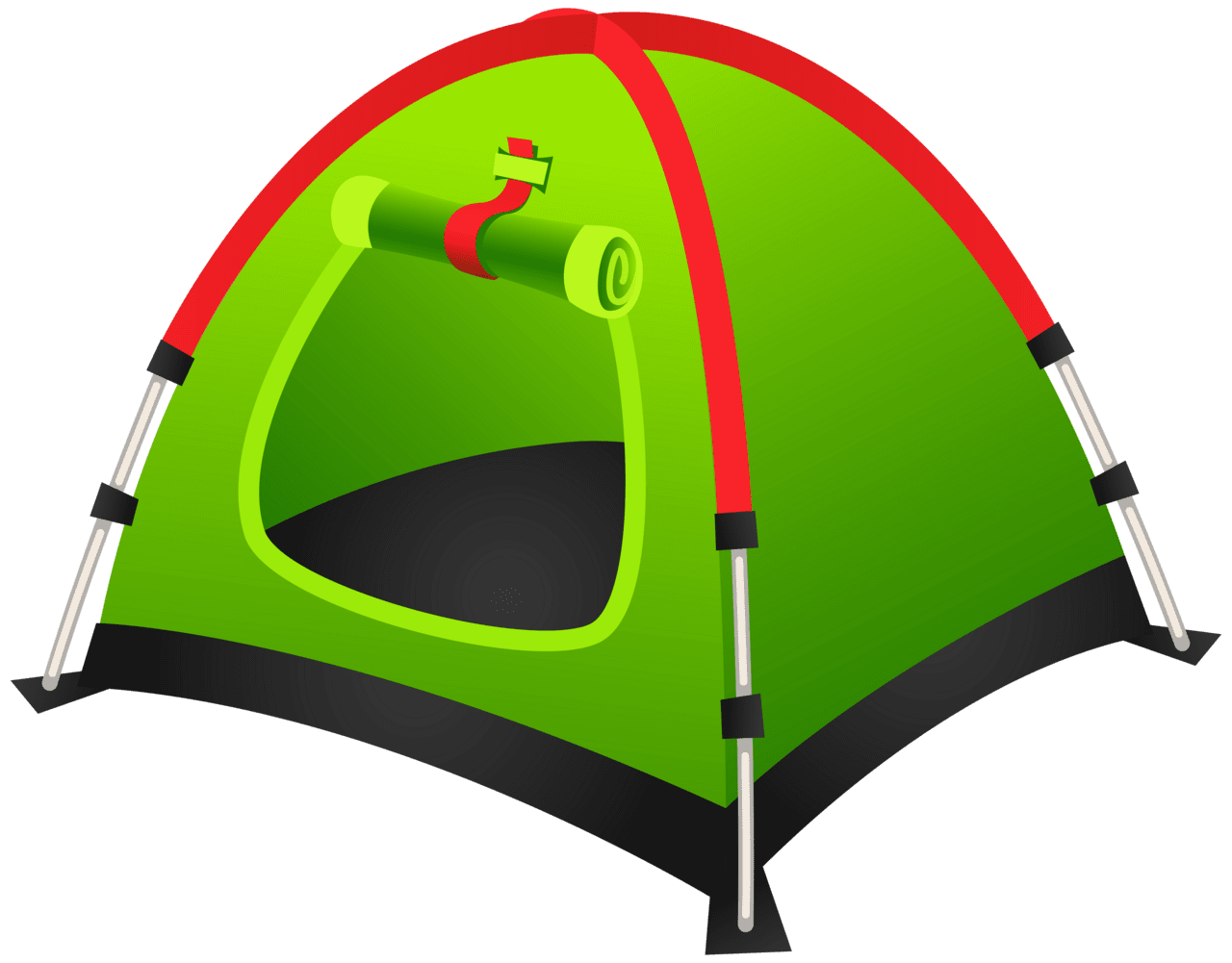 Camping tourist green tent clipart image