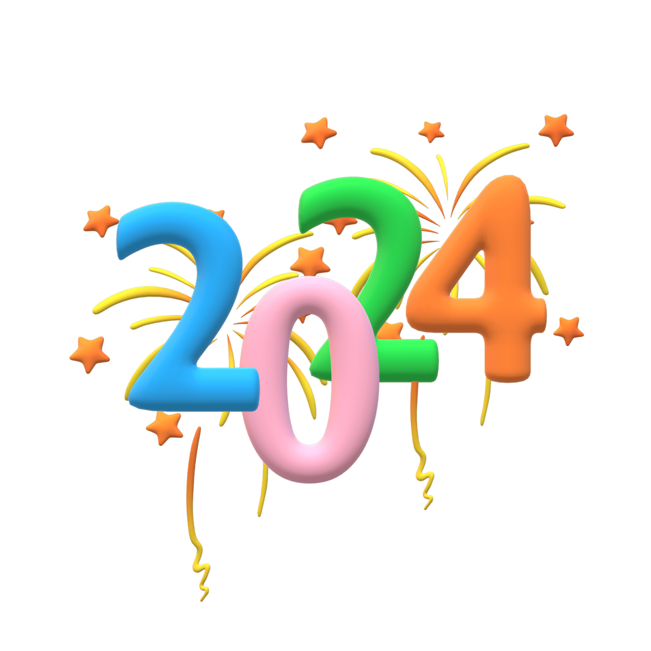 Happy new year 2024 clipart vector 2