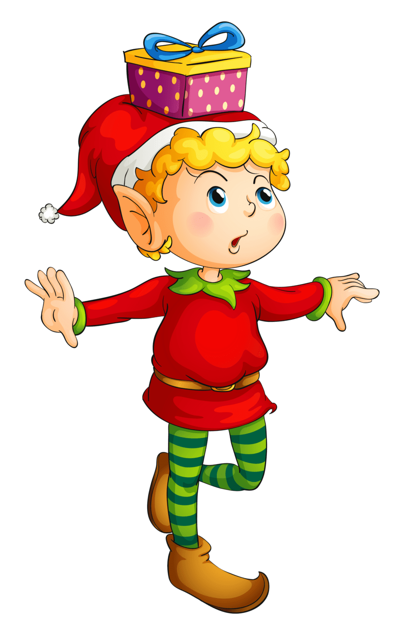 Christmas elf with picture clipart