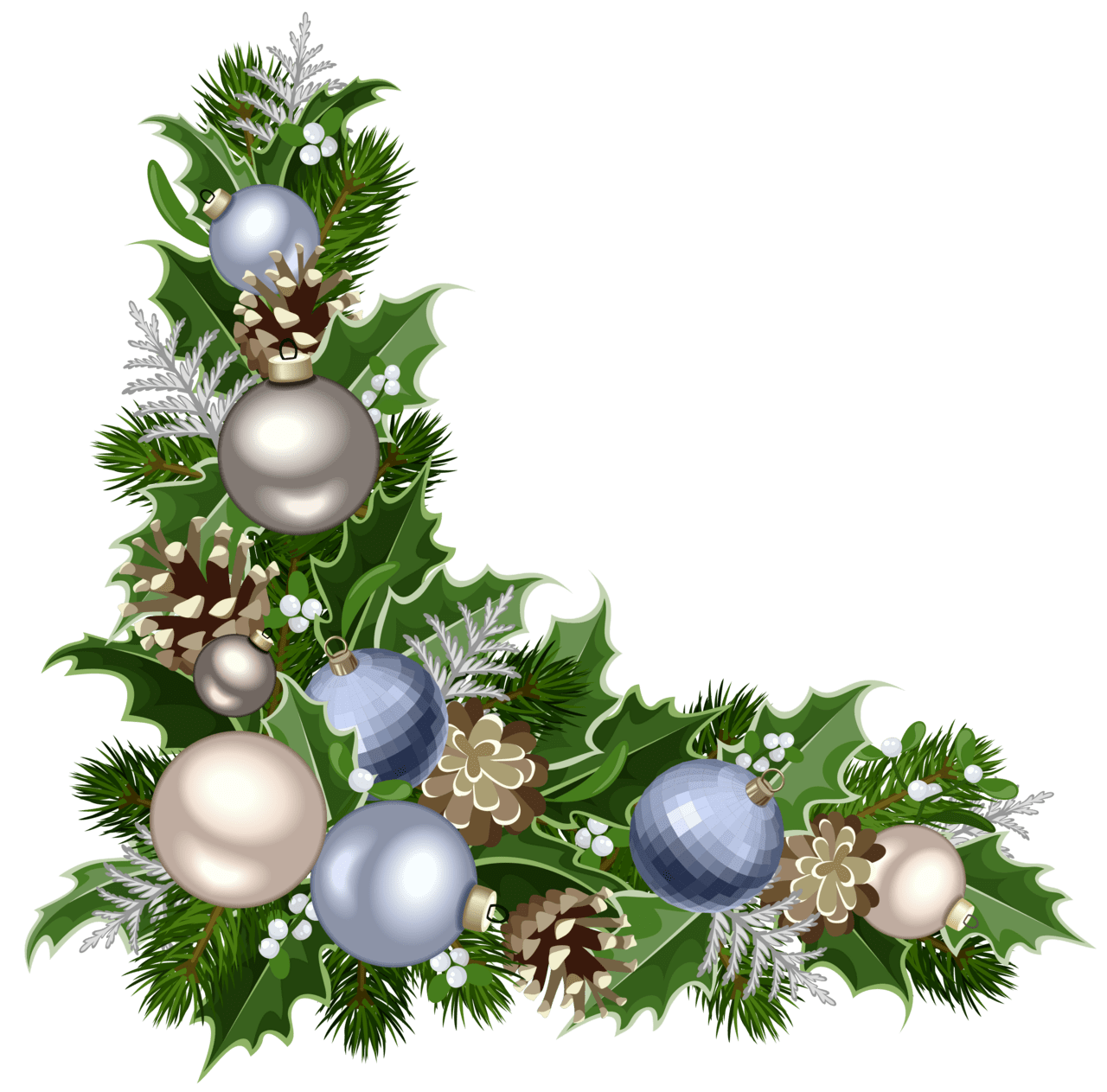 Christmas border deco corner with decorations picture clipart