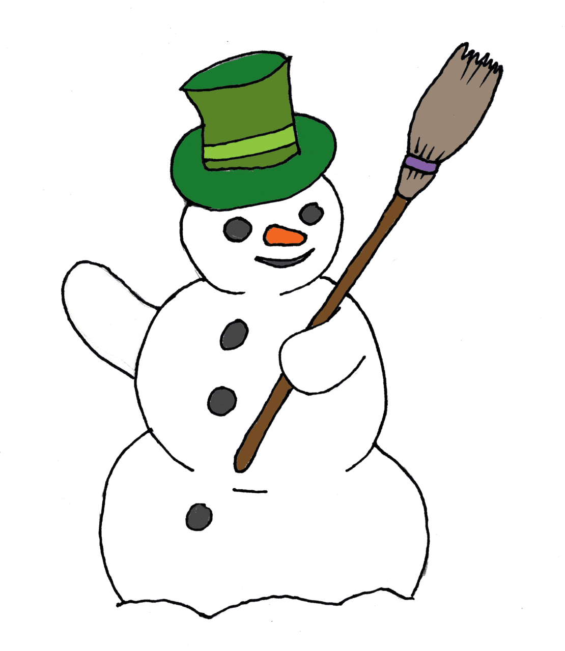 Winter snowman clipart black and white best free