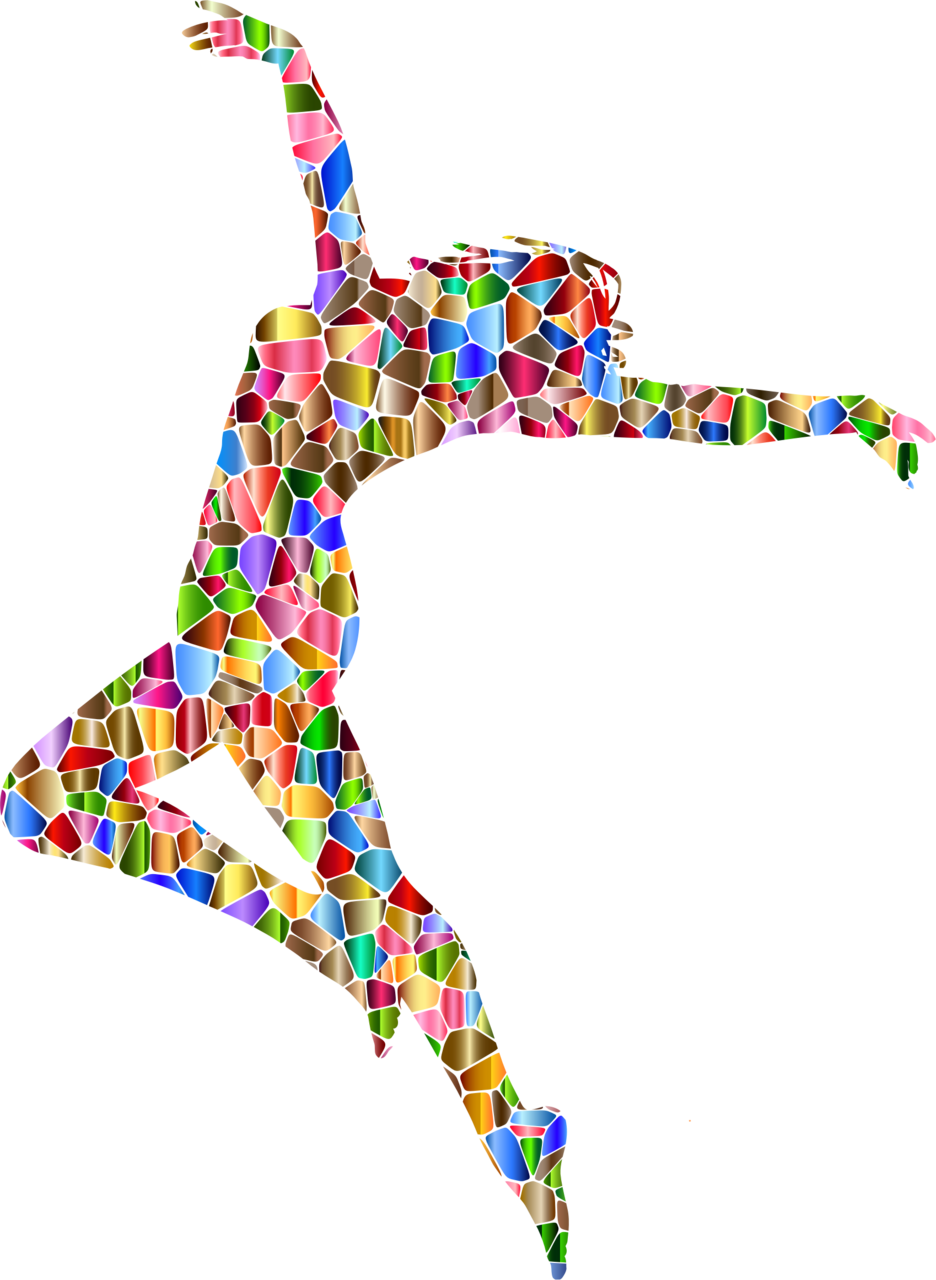 Dance chromatic tiled care dancing woman silhouette clipart free