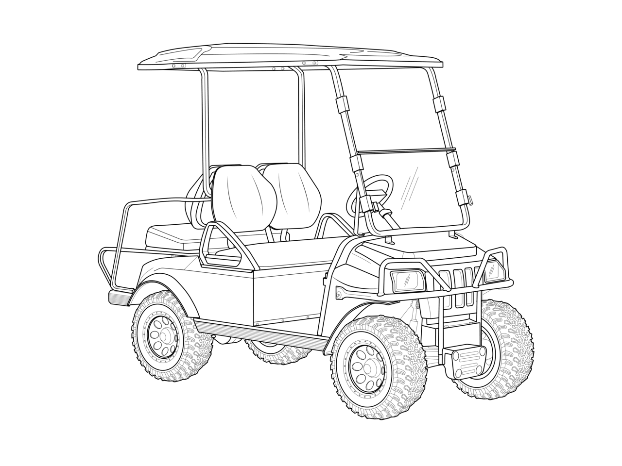 Golf cart by simplylinesin redbubble clipart logo