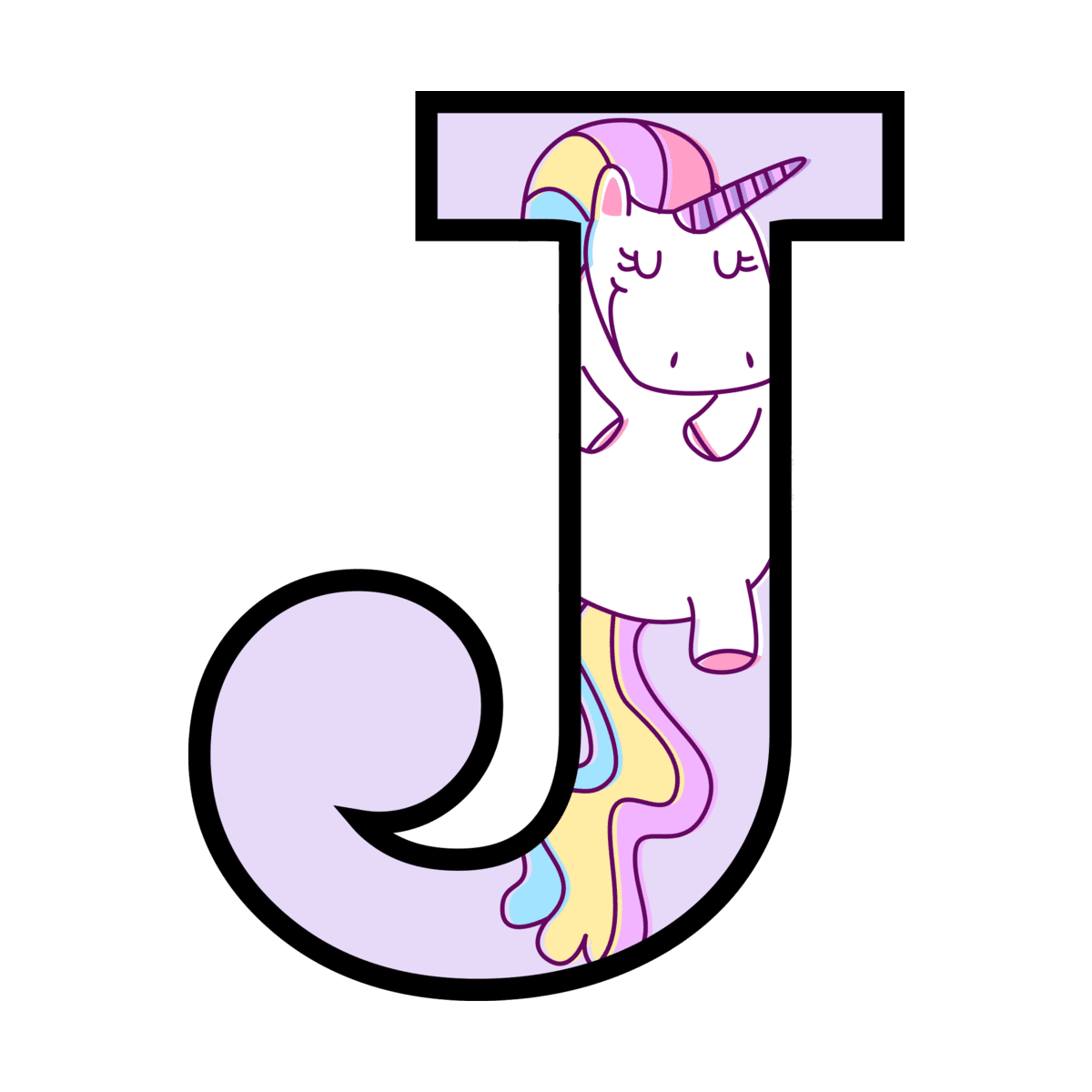 Unicorn buchstabe letter clipart background