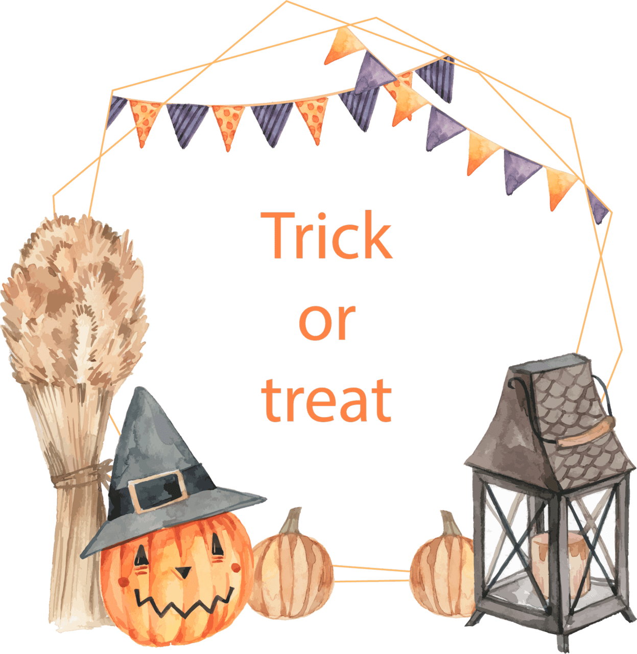 Trick treat happy halloween clipart clip art