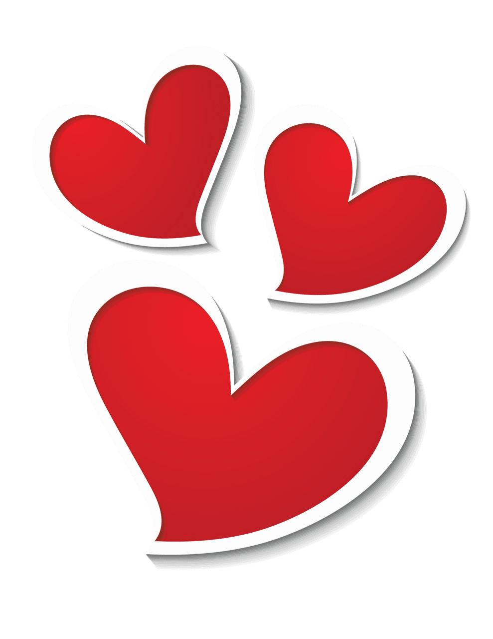 Heart black and white three hearts decor clipart picture