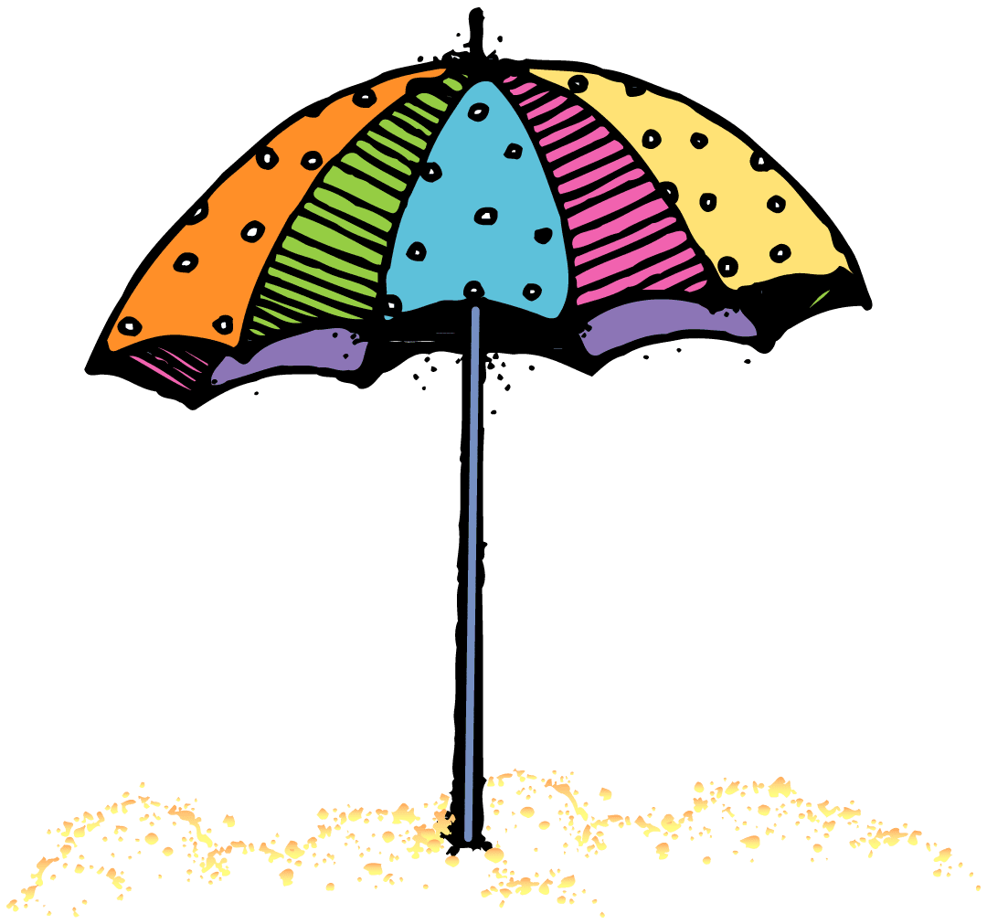 Umbrella pin page clipart image 2