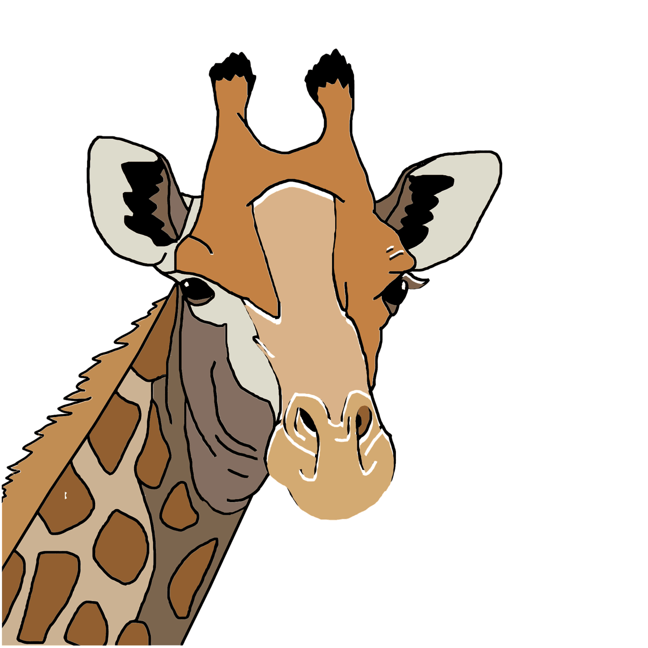 Giraffe head vector clipart images creazilla