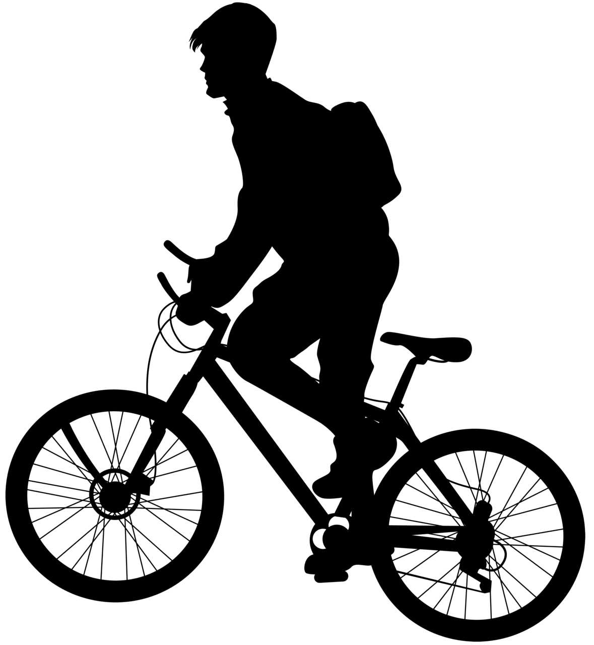 Bike man rid bicycle silhouette clipart image