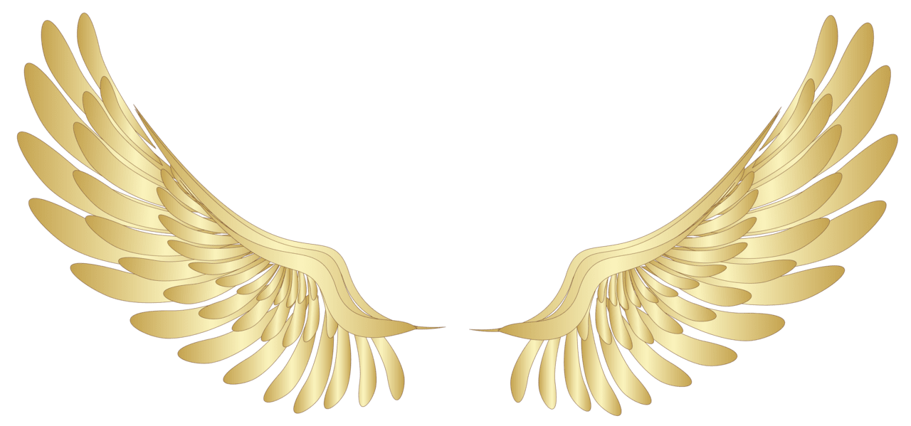 Angel golden wings decor clipart picture