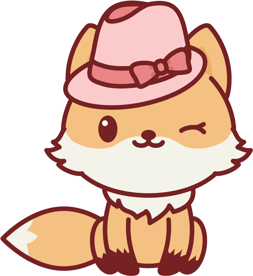 Hat winking nerdy fox kawaii cute animals cartoon clipart full size pinclipart background