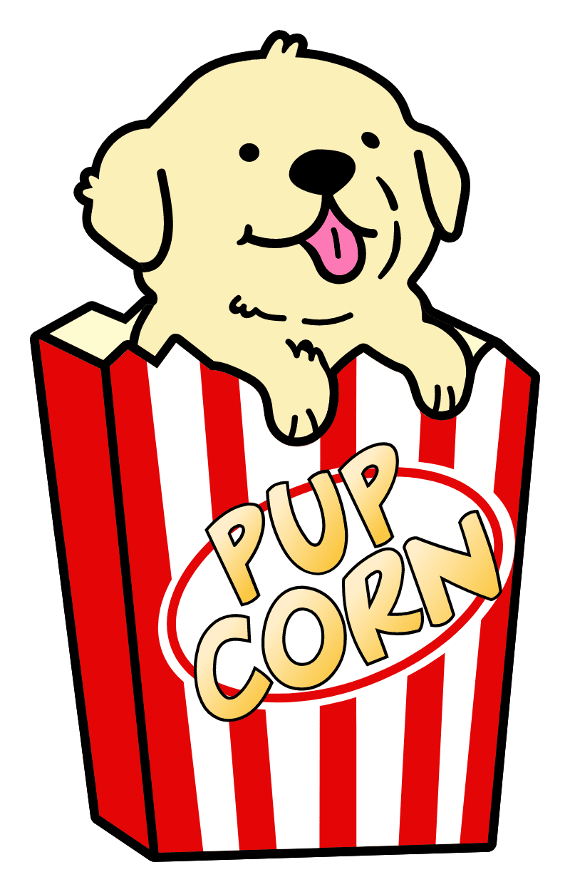 Popcorn cute pupcorn clipart vector