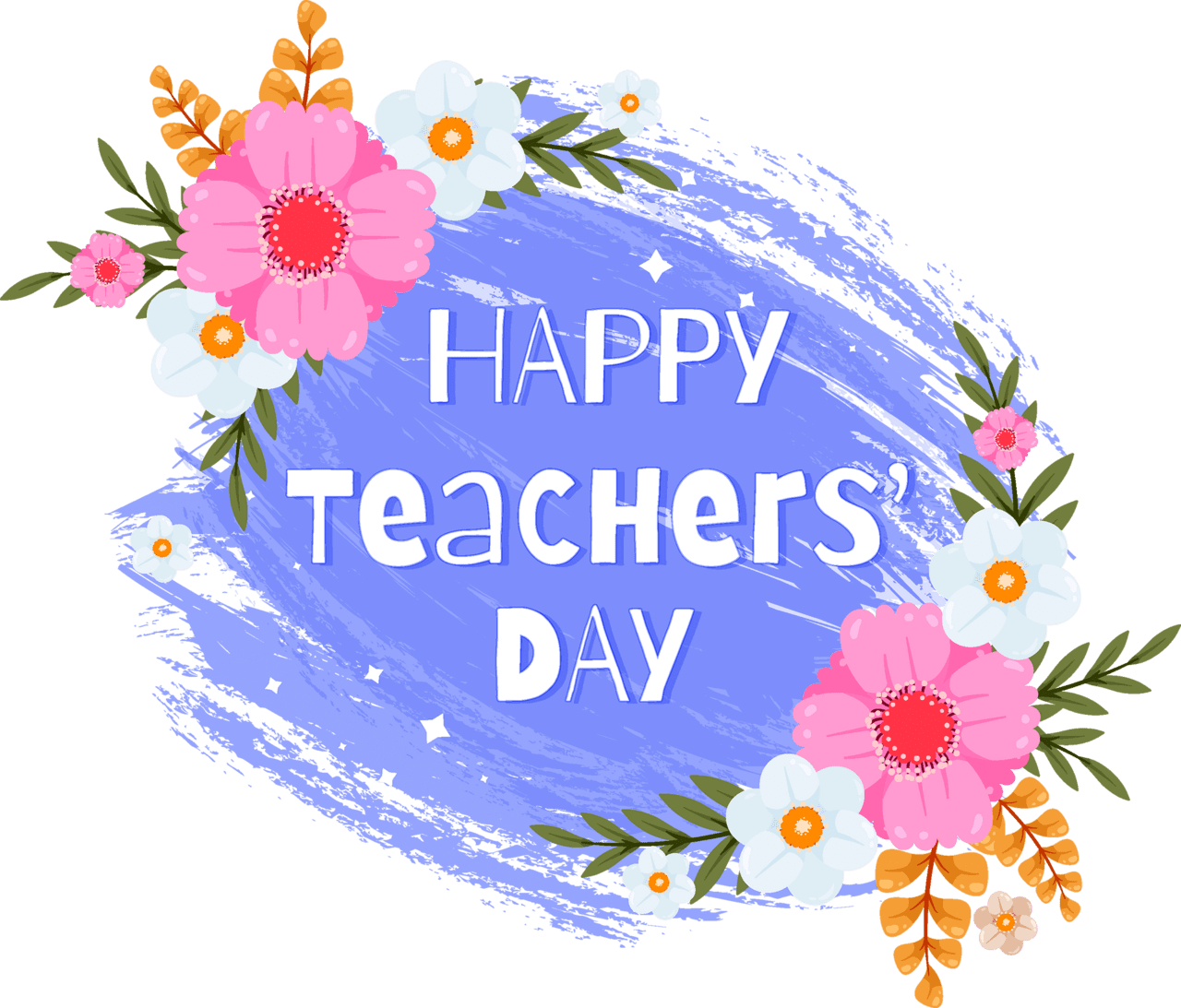 Teacher day vector clipart happy card