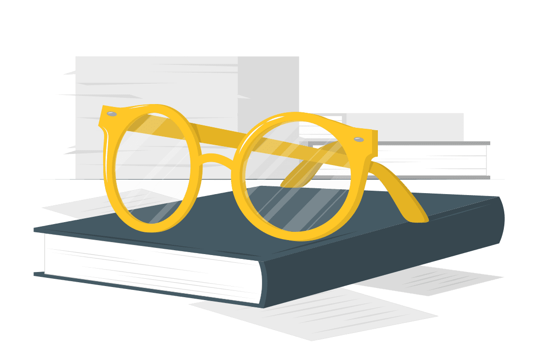 Reading glasses customizable disproportionate cuate style clipart image