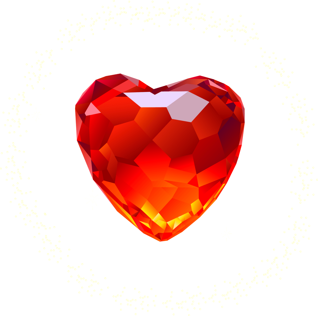 Red heart diamond clipart logo