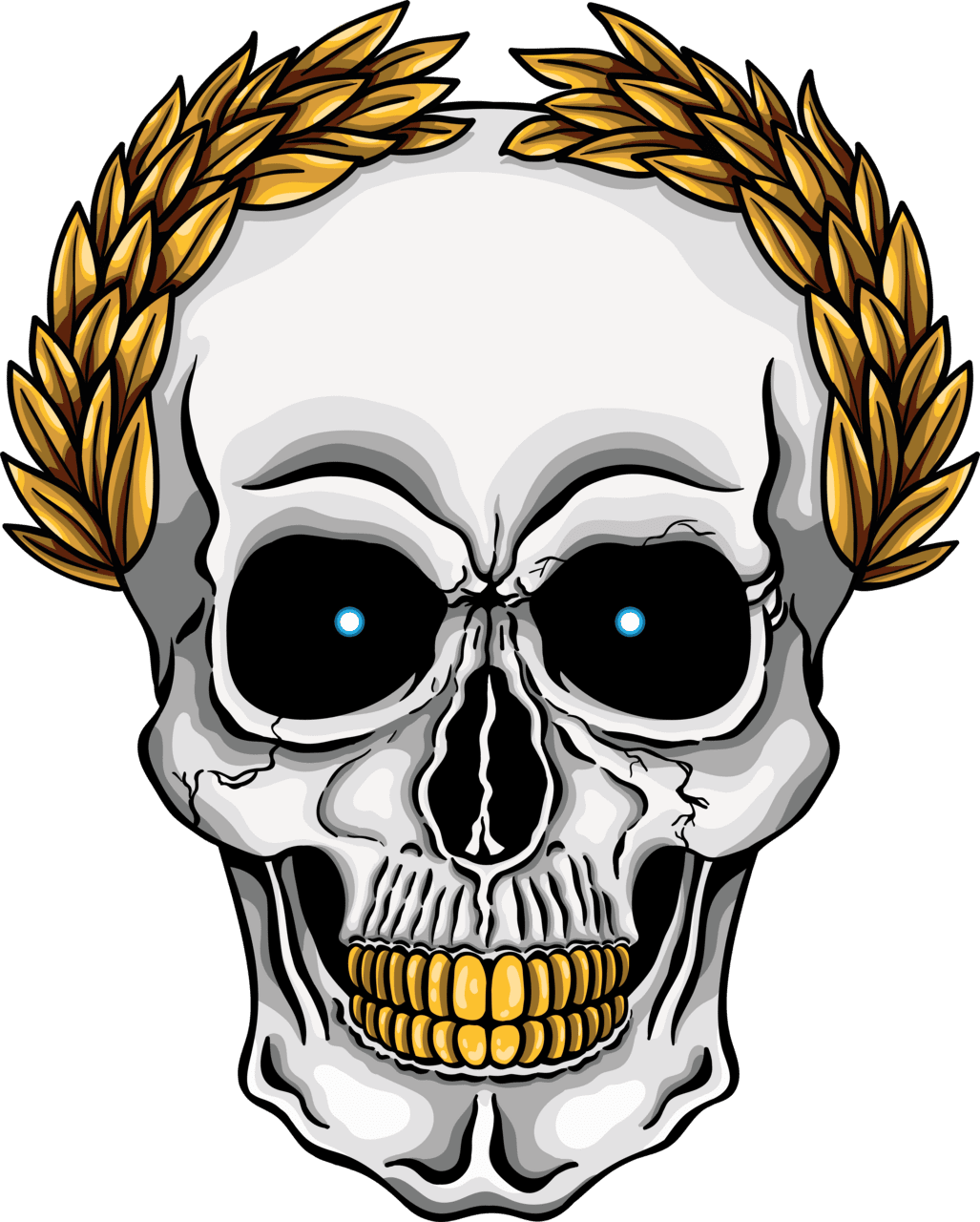 Skull pin page clipart image