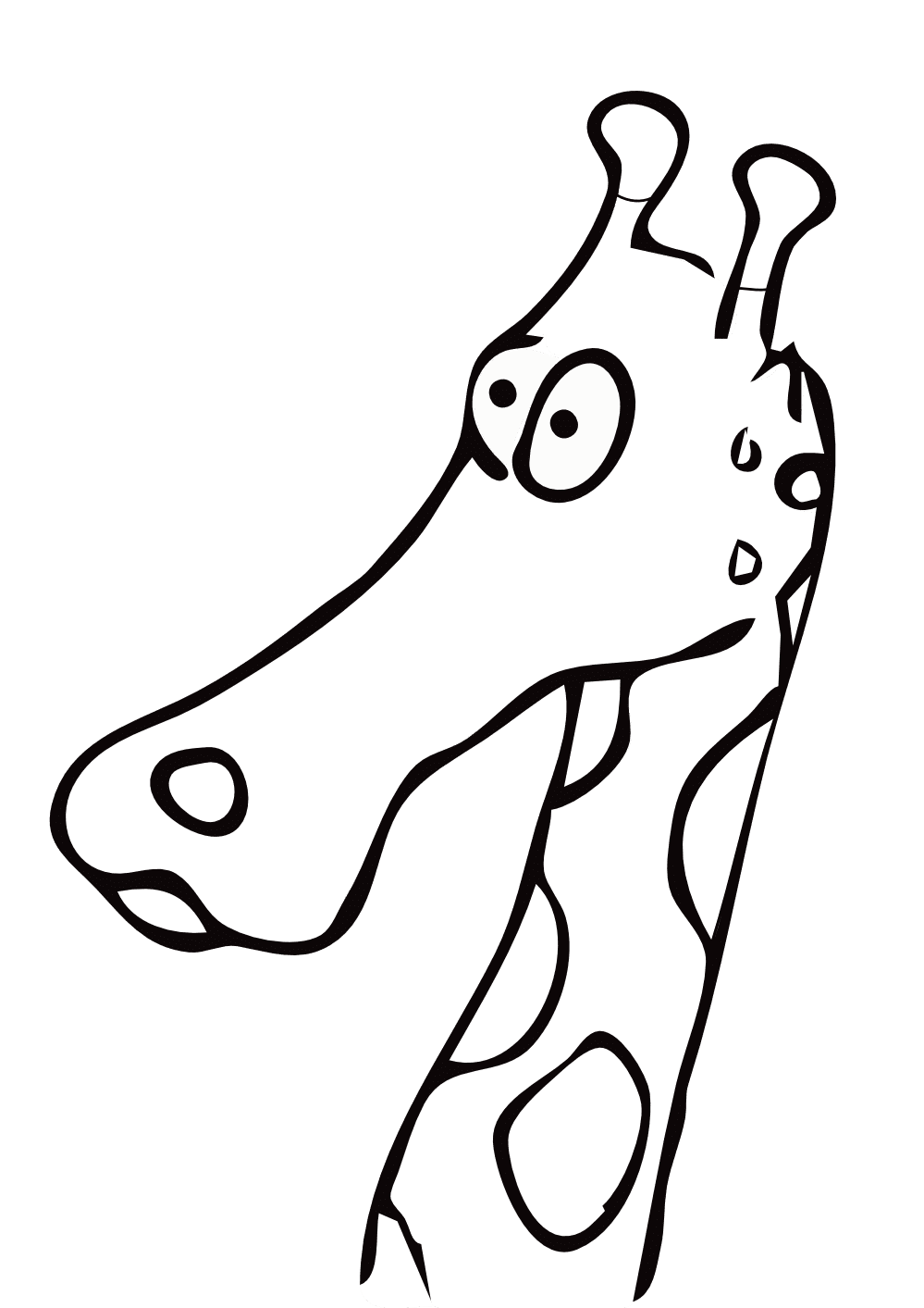 Giraffe color page clipart free