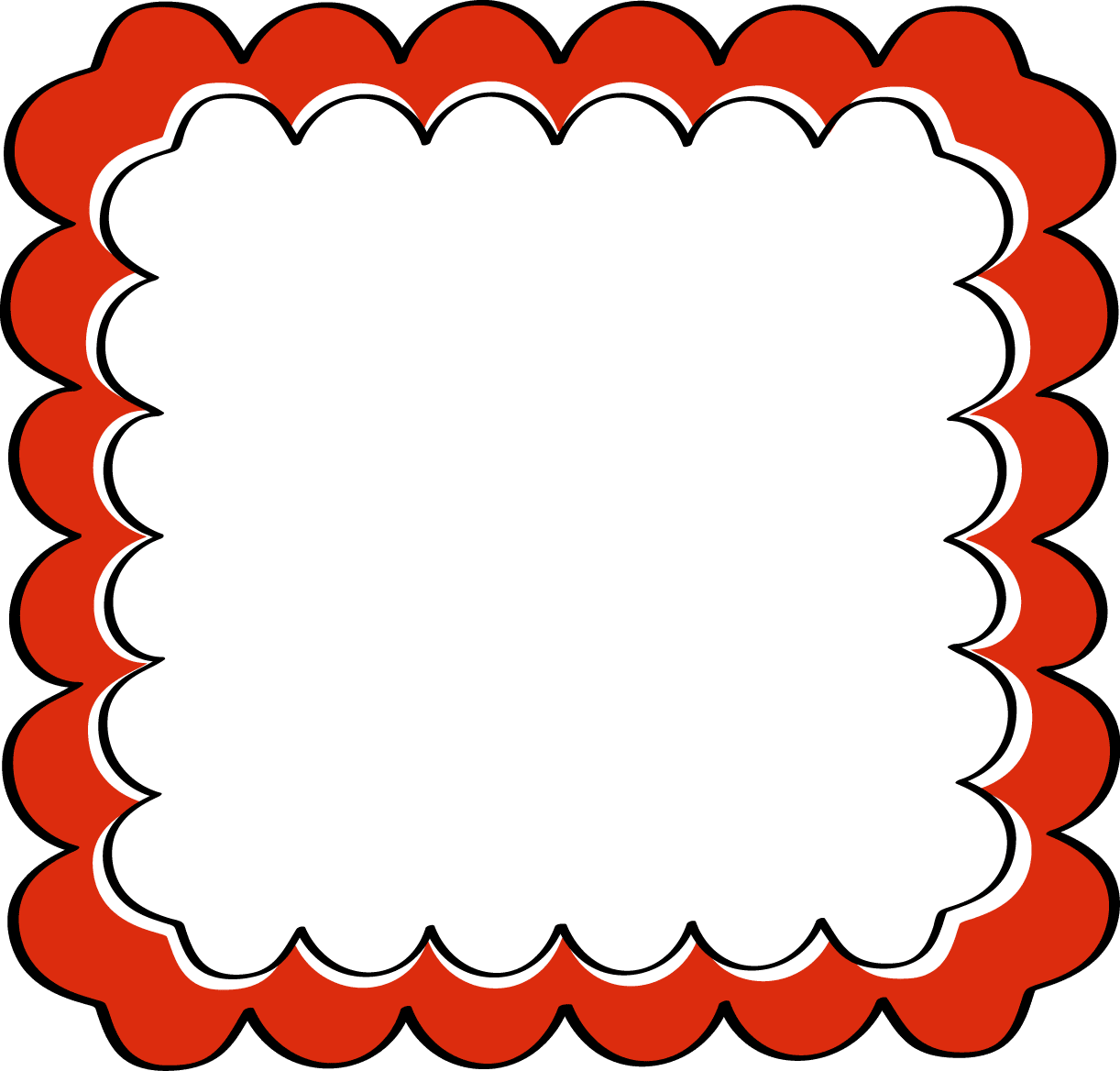 Border red scalloped frame clipart frames background