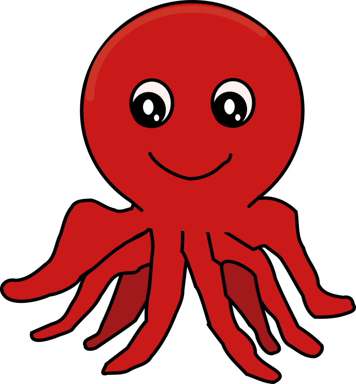 Crab red cartoon octopus clipart background