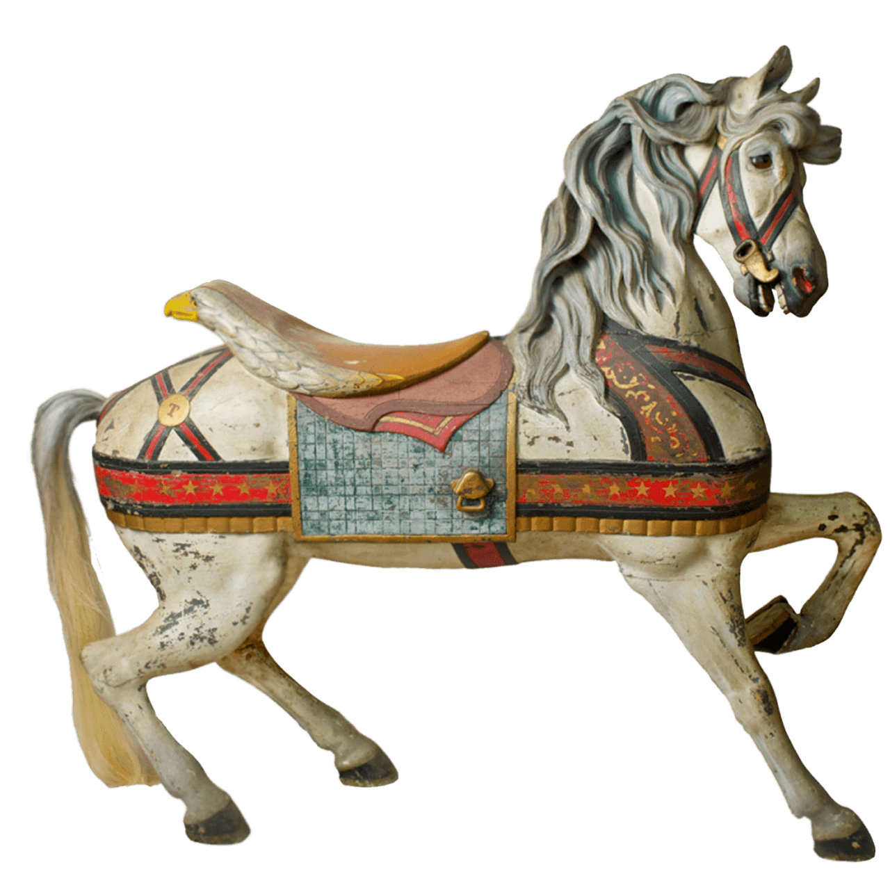 Antique carousel horse stic clipart image