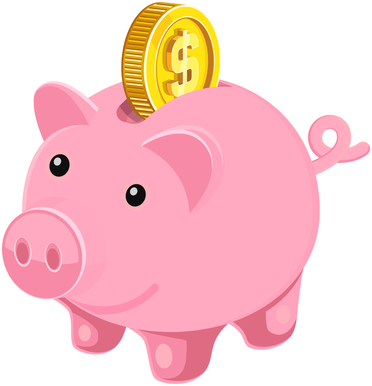 Cash piggy bank clipart image