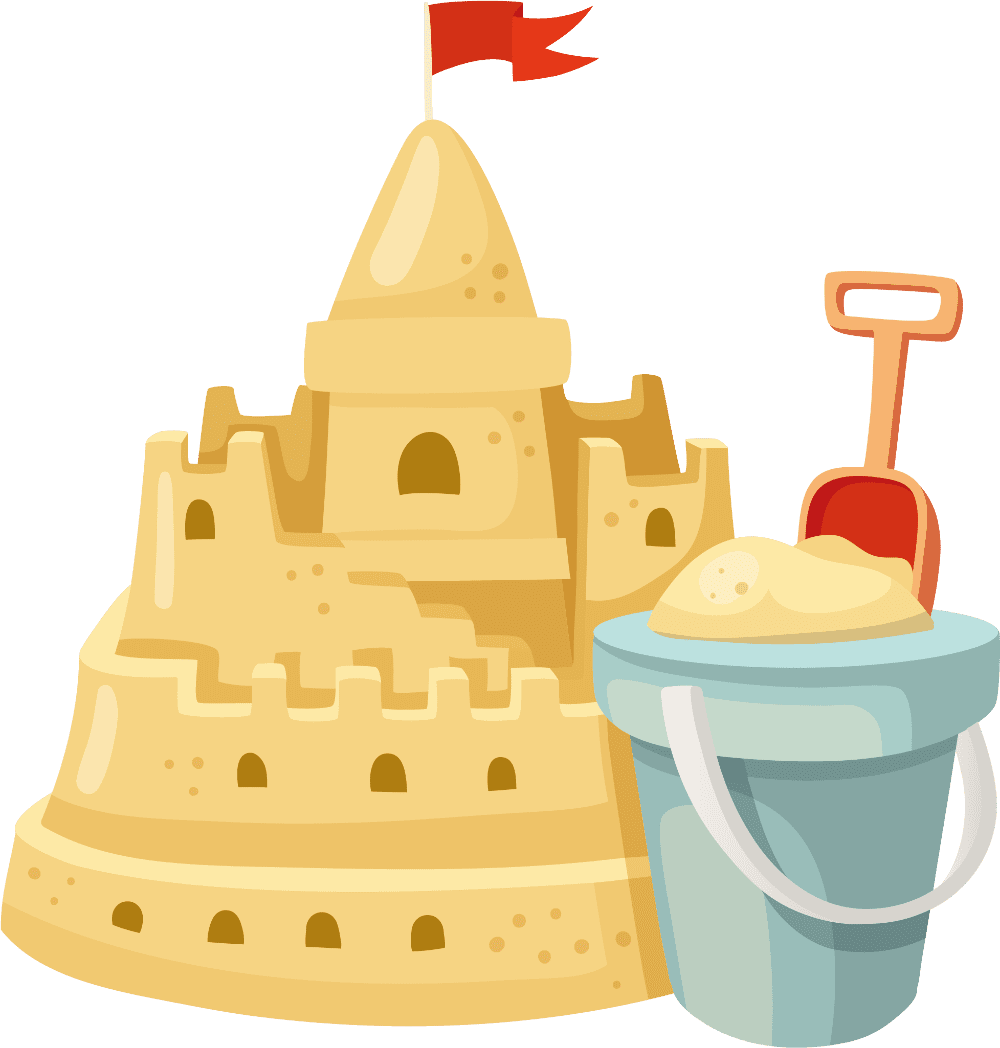 Crab sand art and play clipart background castle image