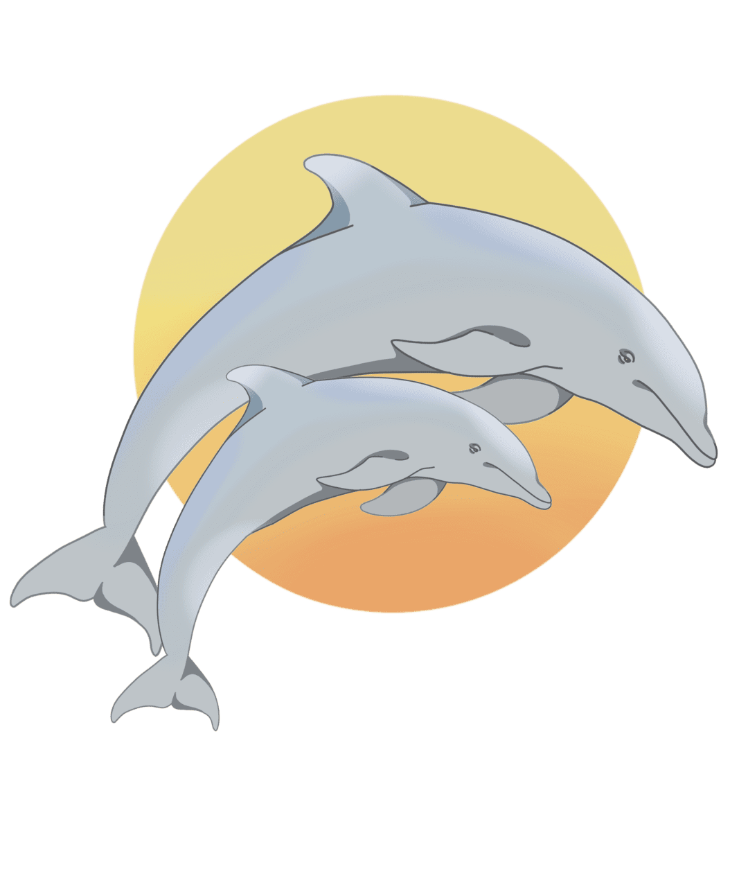 Diving dolphin clipart logo