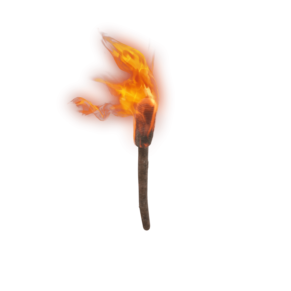 Flame hand torch clipart logo