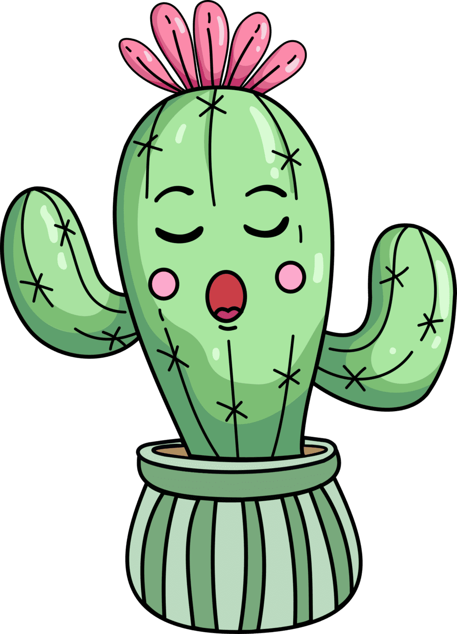 Happy cactus clip graffiti clipart image