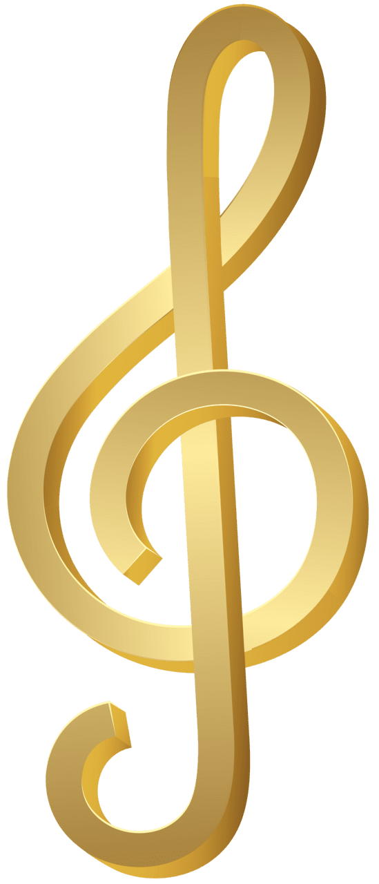 Music note treble clef gold clipart image