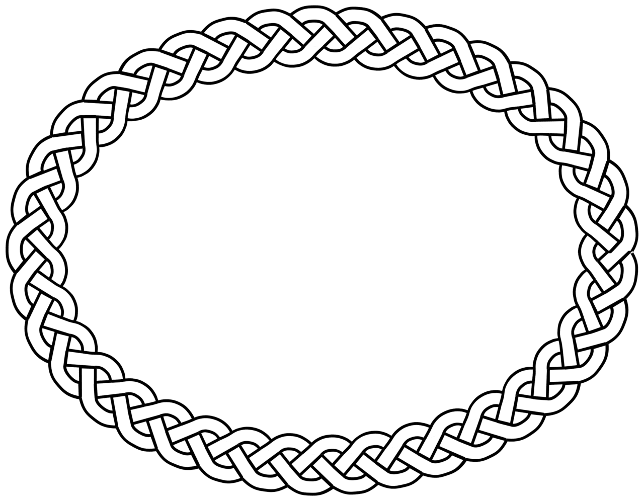 Plait border oval clipart vector