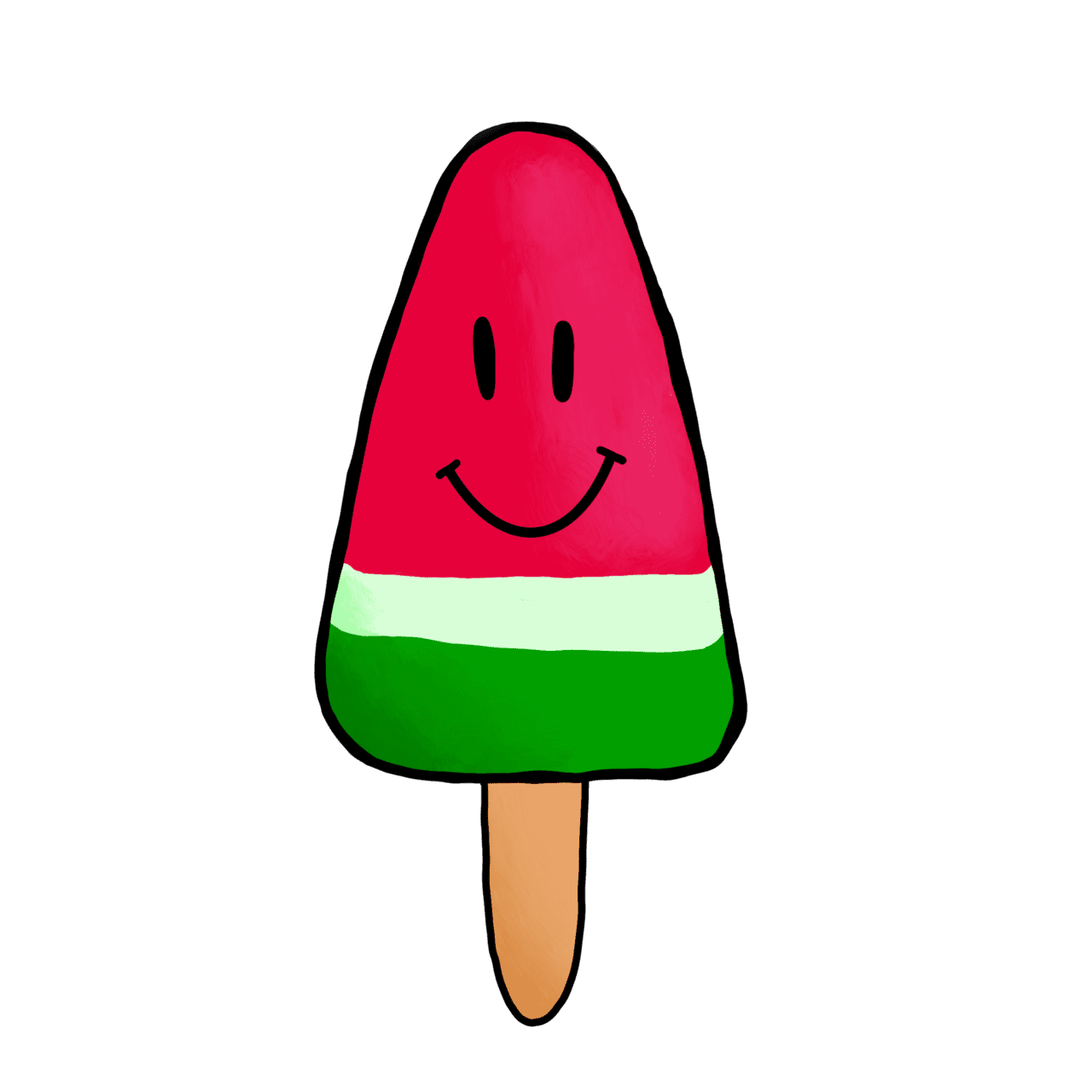 Smiley watermelon lolly clipart vector