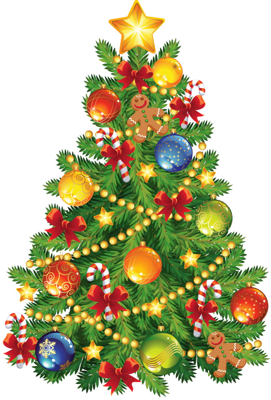 Christmas ornament large tree with gingerbread clipart clip art